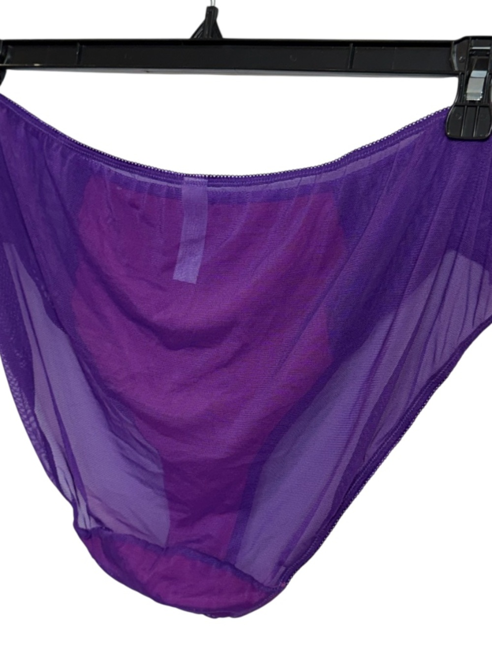 CACIQUE Intimates Purple Lace Bikini Panty with Teal Floral Stitching - Picture 3 of 16